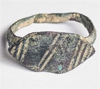 Medieval 13th-14th AD bronze ring US#6