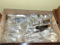 APPROX 122 PIECES NICKEL SILVER UTENSIL SET