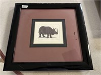 Signed Numbered Rhino Etching
