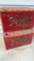 (2) Stroh's Beer Boxes & Bottles