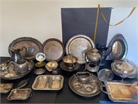 Large lot of Silverplate Serving Pieces