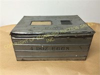 EARLY 1900'S METAL PARCEL POST EGG CRATE