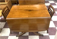 Vintage drop leaf table with two chairs