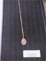 Necklace with pink jem