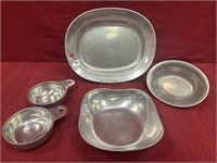 RWP Wilton Pewter Lot: Serving Tray, 14 1/2