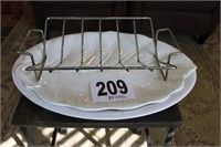 (2) Serving Trays & Dish Holder