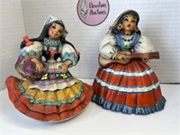 Two Beautiful Colorful Ceramic Figurines