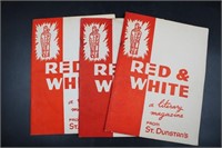 3 ST DUSTANS RED AND WHITE VINTAGE EPHEMERA BOOKS
