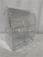 CLEAR PLASTIC STORAGE BOX RIGHT SIDE OF LID SCREW