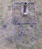(2) Plant Rollers & Umbrella Stand
