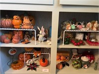 2-Shelves of Holiday Decorations
