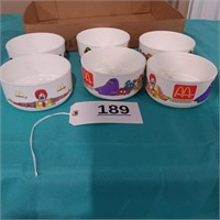 6 McDonald\'s Plastic Bowls