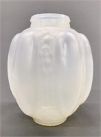Lalique six figurine et masques glass vase.