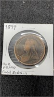 1899 Queen Victoria One Penny Great Britain