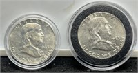 (2) AU Franklin Half Dollars: 1963-P&D