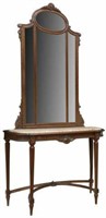 FRENCH LOUIS XVI STYLE CONSOLE TABLE & MIRROR