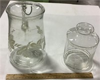 Glass pitcher & dish