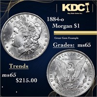 1884-o Morgan Dollar 1 Grades GEM Unc