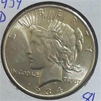 1934D Peace  Dollar MS