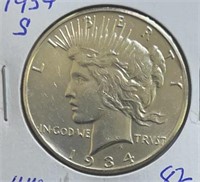 1934S Peace  Dollar MS