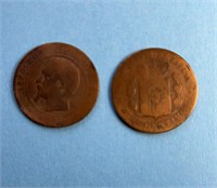 1855 French & 1879 Dutch coins circulated