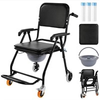 4 in 1 Bedside Commode Shower Wheelchair  Mobile