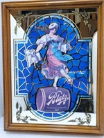 BLATZ BEER FRAMED MIRROR, 18.25" X 14.25"