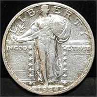 1924-S Standing Liberty Silver Quarter Better