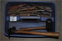 TRAY OF HAMMERS AND CHISELS