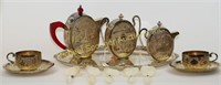 1940'S INDIA PLATED TEASET WITH TRAY + SPOONS