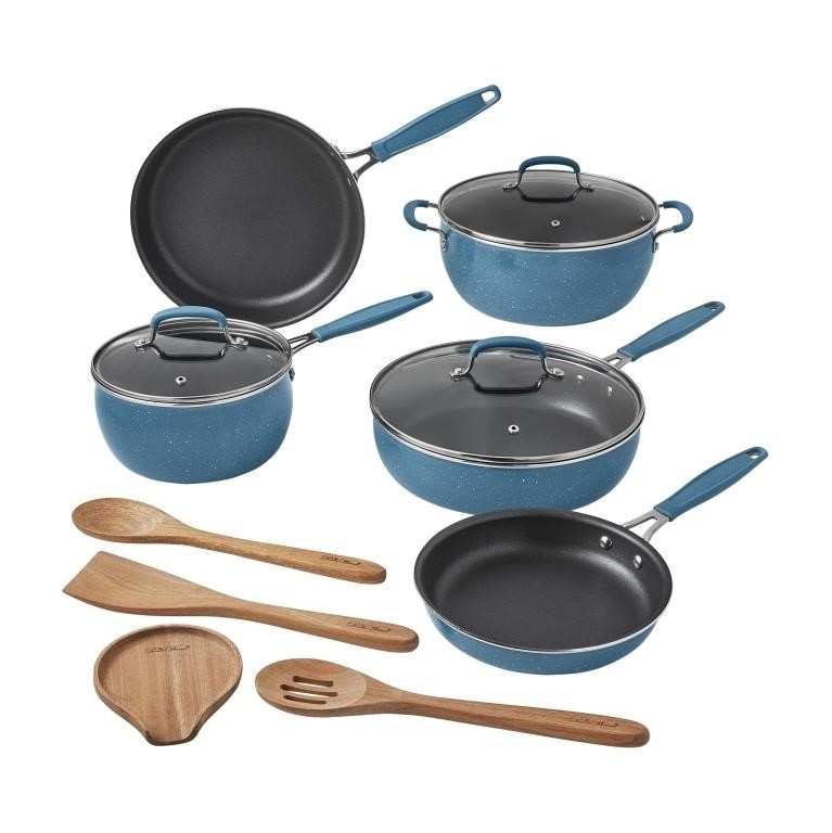 C569  The Pioneer Woman Cookware Set Blue Denim