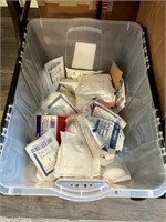 Tote of Medical Supplies (living room)