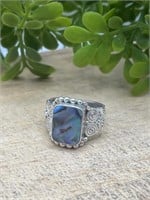 Abalone Shell Sterling Silver Ring