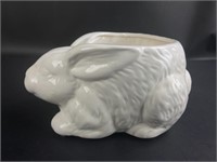 White Ceramic Rabbit Planter