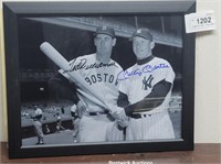 Ted Williams, Mickey Mantle 8x10 photo framed