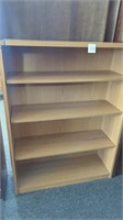 Oak colored bookcase with 3 adjustable shelves