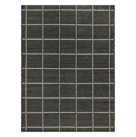 R716  Mainstays Charcoal Checkered Outdoor Rug 5