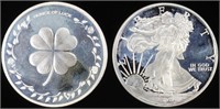 (2) 1 OZ .999 SILVER ROUNDS