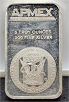 (5) Troy Oz. Silver Bar Sold By The Ounce