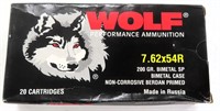 Twenty (20) 7.62x54R 200gr Wolf (Russia)