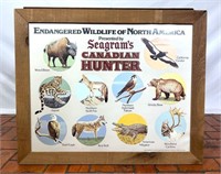 Vintage Seagram's Canadian Hunter Framed Sign