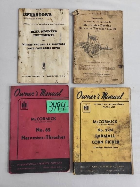 Vintage McCormick-Deering Manuals, Case Ops Manual