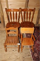 (4) Wooden Chairs