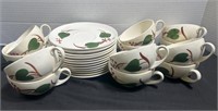 Set of 12 teacups and saucers Blue Ridge