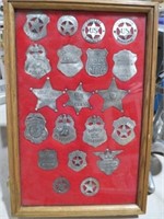 COLLECTION OF POLICE & RANGERS METAL BADGES W/CASE