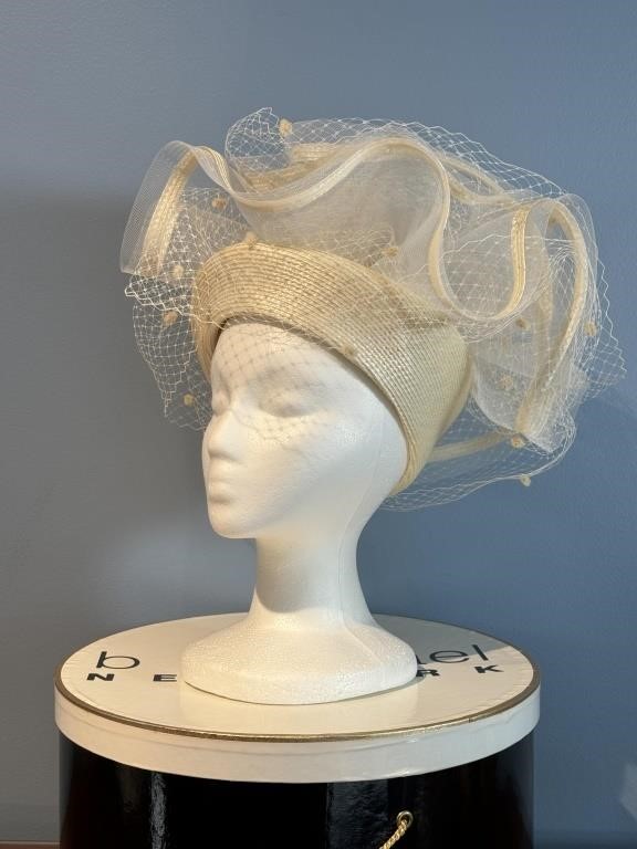 Mr. D Bridal Beauty Satin Trim Veiled Hat