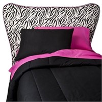 Kids Headboard - Zebra/Hot Pink (Queen), Black