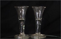 Pair of 18th c. Blown Glass Wine Glasses