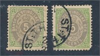 DANISH WEST INDIES #8a & #8b USED FINE-VF