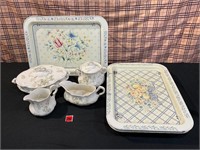Semi Porcelain Tea Set Items, Serving Trays